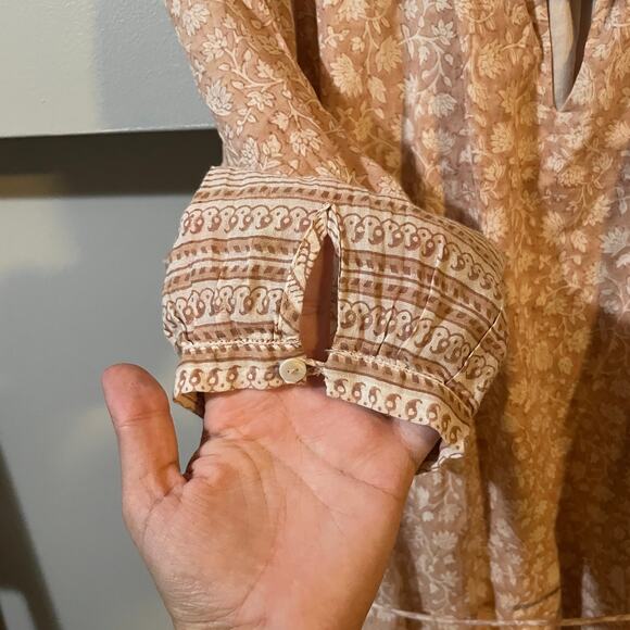 Cleobella Rosy Mini Dress SZ LARGE Tamil Block Print Peasant Bohemian $198 EUC - Picture 15 of 15